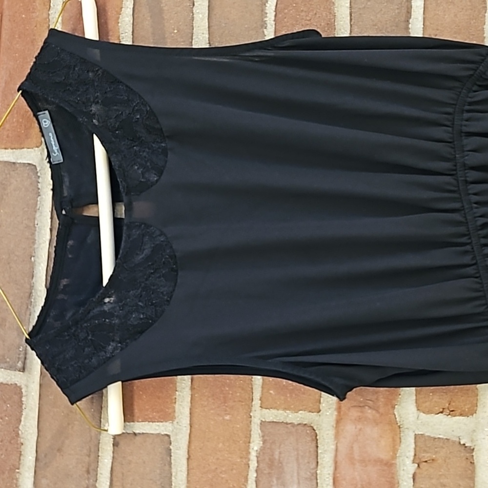 Vintage little black dress with lace accents